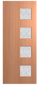 HUME DOOR XN7 NEWINGTON (HMR MDF CORE) (SPM) MAPLE (STAIN GRADE) GLAZED RICE PAPER
