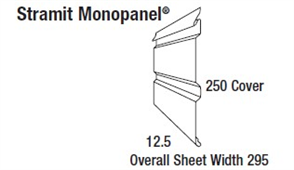 WALL SHEETING - MONOPANEL (covers 250mm) 0.48BMT XRW