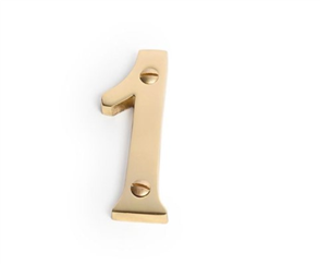 NUMBERS/NUMERALS "WINDSOR" BRASS 75mm with SCREWS