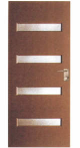 CORINTHIAN DOOR MADISON VMAD 104 VERTICAL ROSEWOOD VENEER GLAZED TRANSLUCENT LAMINATED