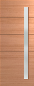 HUME DOOR XLR160 LINEAR (HMR MDF CORE) ENTRANCE GLAZED TRANSLUCENT 2340 x 1200 x 40mm (DAMAGED)