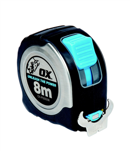TAPE MEASURE STAINLESS STEEL OX PRO 8m