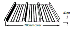 ROOFING - KLIP-LOK 700 HI-STRENGTH (covers 700mm) 0.42BMT