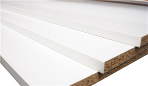PARTICLEBOARD STANDARD WHITE MELAMINED - 1mm PVC EDGE ONE LONG (E1L)